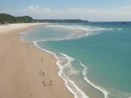 playa hermosa cerca arriba imagen ai generado foto