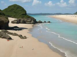 playa hermosa cerca arriba imagen ai generado foto