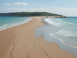 playa hermosa cerca arriba imagen ai generado foto