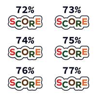 Vector score sign designed 72 to 77 percent catch.