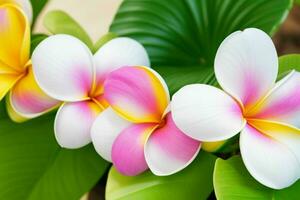 plumeria flower. background. AI Generative Pro Photo