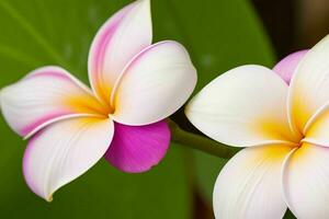 plumeria flower. background. AI Generative Pro Photo