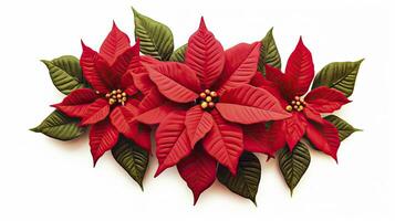 of Poinsettia Christmas cards, AI Generated. photo