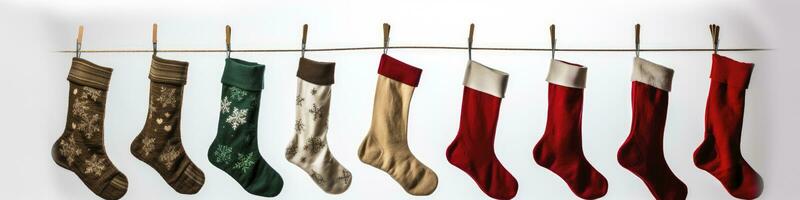 photo of Stockings Christmas advent calendar, AI Generated.