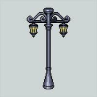 Pixel art illustration street light. Pixelated street lamp. street light or lamp icon pixelated for the pixel art game and icon for website and video game. old school retro. vector