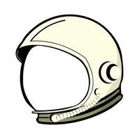 Astronaut space helmet flat cartoon vector