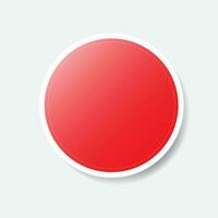 Red empty circle sticker, vector illustration EPS10.