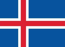 Iceland flag vector illustration with official colors and accurate proportion