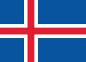 Iceland flag vector illustration with official colors and accurate proportion