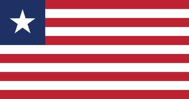 Liberia flag vector illustration with official colors and accurate proportion