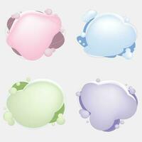 Pastel freeform bubbles frame abstract vector isolate background