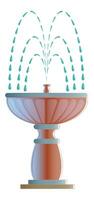 Artificial fountain element decoration illustration of a fountain. vector