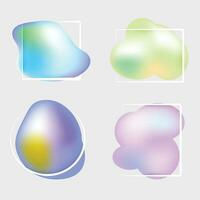 Colorful freeform bubbles frame collection abstract vector isolate background