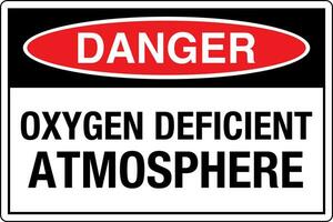 OSHA safety signs marking label standards danger warning caution notice Oxygen Deficient Atmosphere vector