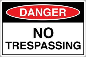 OSHA safety signs marking label standards danger warning caution notice No Trespassing vector