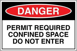 OSHA safety signs marking label standards danger warning caution notice Permit Required Confined Space Do Not Enter vector