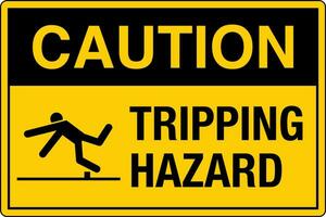 OSHA safety signs marking label standards danger warning caution notice Tripping Hazard Yellow vector