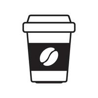 Coffee cup vector icon. Paper coffee cup icon isolated on white background.