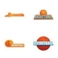 Basketball sport icons set cartoon vector. Sport equipment vector