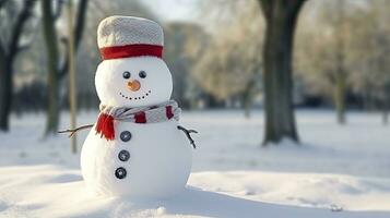 photo of Snowman Christmas ornaments, AI Generated.