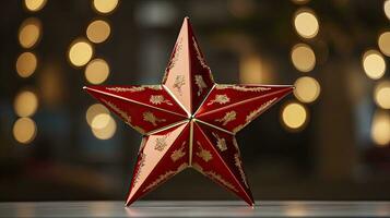 of Star Christmas ornaments, AI Generated. photo