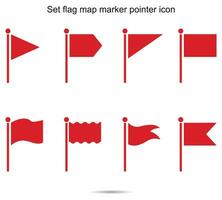 Set pin map marker pointer icon vector