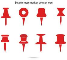 Set pin map marker pointer icon vector