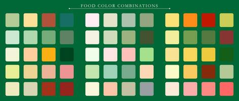 Food palette. Trend color palette guide template. An example of a color palette. Forecast of the future color trend. Match color combinations. Vector graphics. Eps 10.