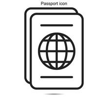 pasaporte icono, vector ilustración