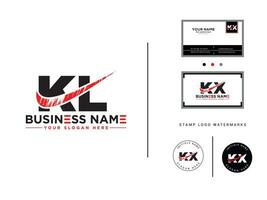 Monogram Kl Brush Logo Art, Luxury KL Vector Letter Logo For Shop