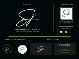 Initial Sj Luxury Signature Logo, Minimalist SJ Logo Icon And Branding Design vector