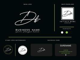 Signature DB b d Logo Letter Vector Icon With Brand Presentation