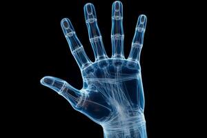 claro X rayo imagen ilustrando un humano mano articulación y hueso estructura foto