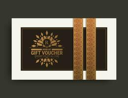 Menu restaurant luxury gift voucher design template vector