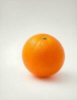 Ripe orange isolated with leaf on a white background Clipping Path by ai generated. photo
