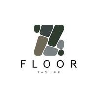 Floor Logo Design for Home Ceramic Decoration with Minimalist Abstract Shapes, Vector Templet Illustration