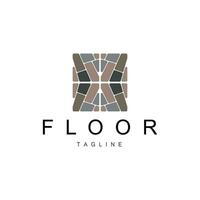 Floor Logo Design for Home Ceramic Decoration with Minimalist Abstract Shapes, Vector Templet Illustration