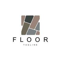 Floor Logo Design for Home Ceramic Decoration with Minimalist Abstract Shapes, Vector Templet Illustration