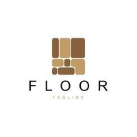 Floor Logo Design for Home Ceramic Decoration with Minimalist Abstract Shapes, Vector Templet Illustration