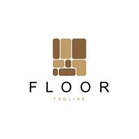 Floor Logo Design for Home Ceramic Decoration with Minimalist Abstract Shapes, Vector Templet Illustration