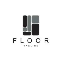 Floor Logo Design for Home Ceramic Decoration with Minimalist Abstract Shapes, Vector Templet Illustration