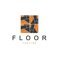 Floor Logo Design for Home Ceramic Decoration with Minimalist Abstract Shapes, Vector Templet Illustration