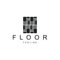 Floor Logo Design for Home Ceramic Decoration with Minimalist Abstract Shapes, Vector Templet Illustration