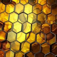 Honeycomb in stained glass style photo