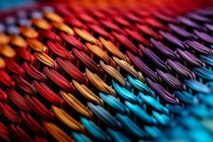 Close up shots illuminating the complex beauty of various woven textiles photo