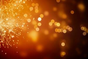 Close up of New Years Eve fireworks sparkles isolated on a gradient background photo