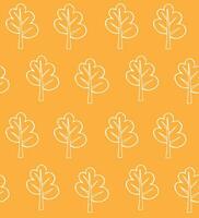 Vector seamless pattern of doodle autumn tree