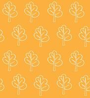 Vector seamless pattern of doodle autumn tree