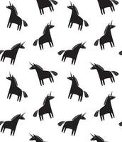 Vector seamless pattern of unicorn silhouette