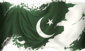 foto bandera de Pakistán contento independencia día